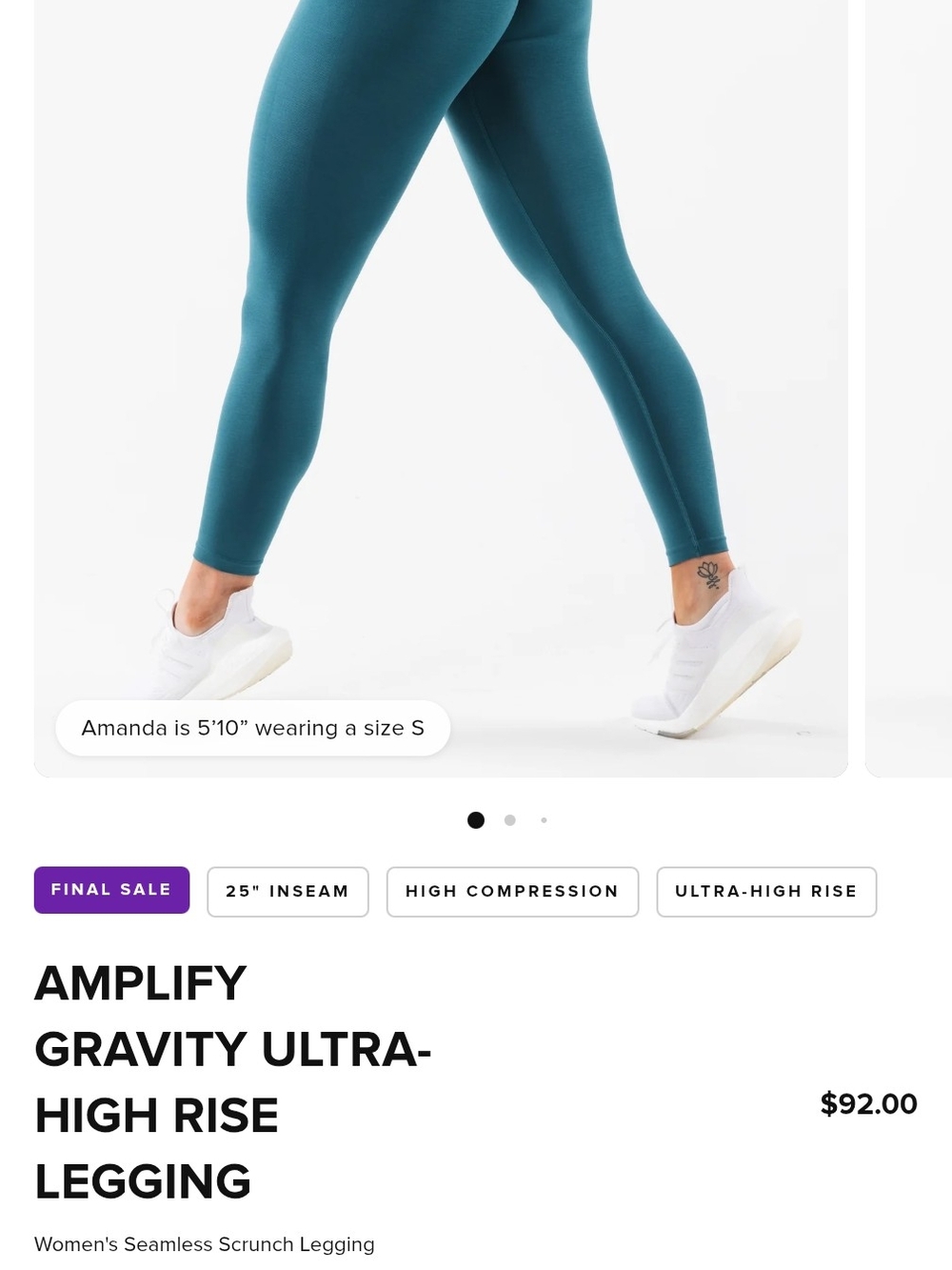 Alphalete Teal High-Waist Seamless Legging